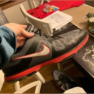 Nike Lunar Ascend Golf Shoes - Mens Grey/White/Red